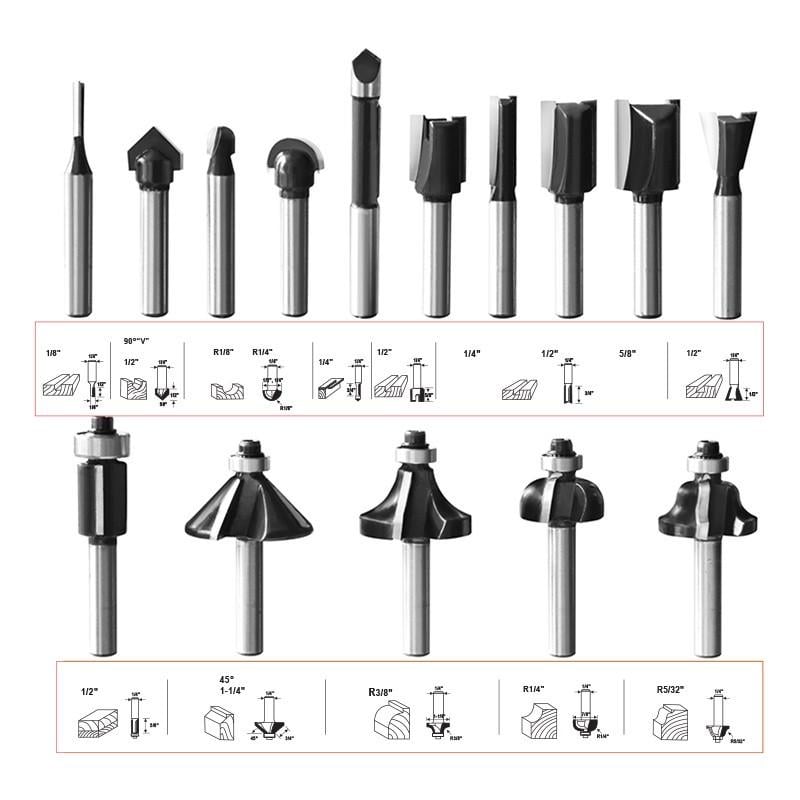 Набор фрез для Vide WD71268108001 8 мм 12 шт. (27563459) - фото 2 Набор фрез для Vide WD71268108001 8 мм 12 шт. (27563459) - фото 2