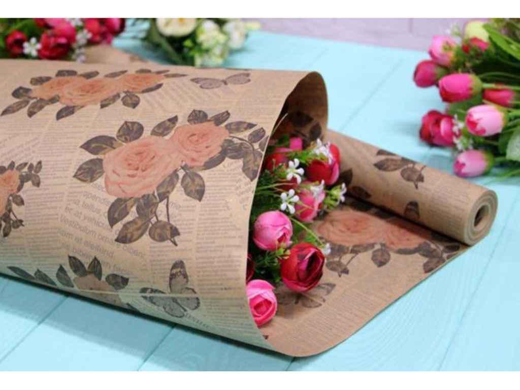 Папір подарунковий крафт Упаковкин 70 см 8 м 2-СТ №1020БР 2-СТ (823538)