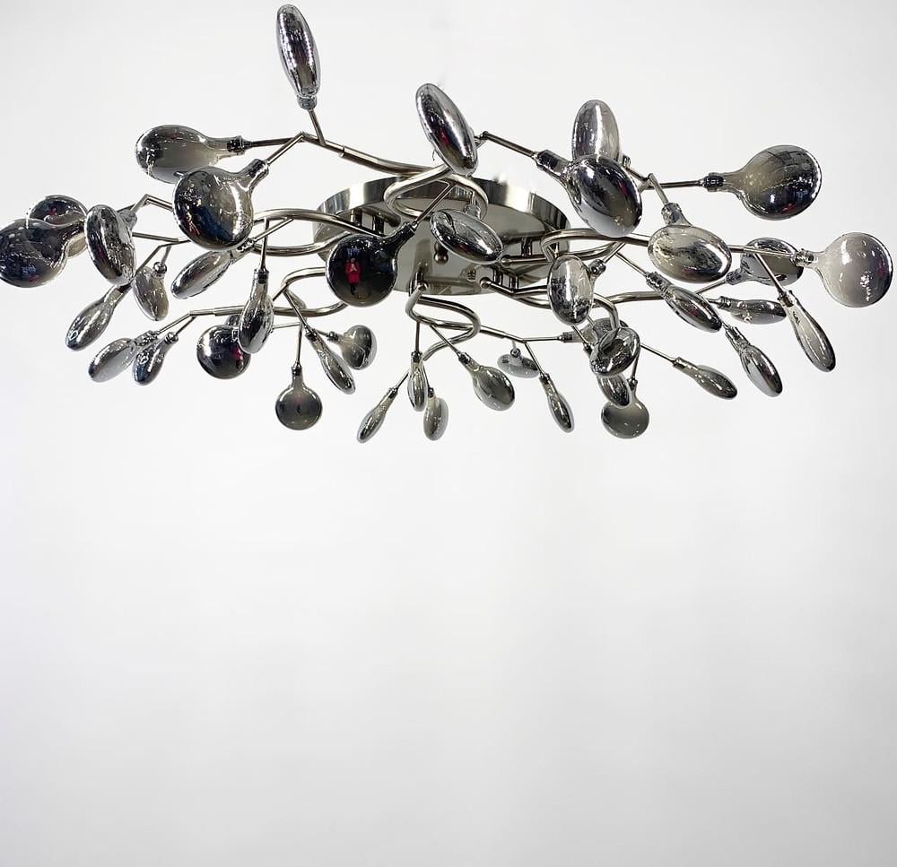 Люстра потолочная с 42 графитовыми плафонами-лепестками Сатин (H 686/42 SN)