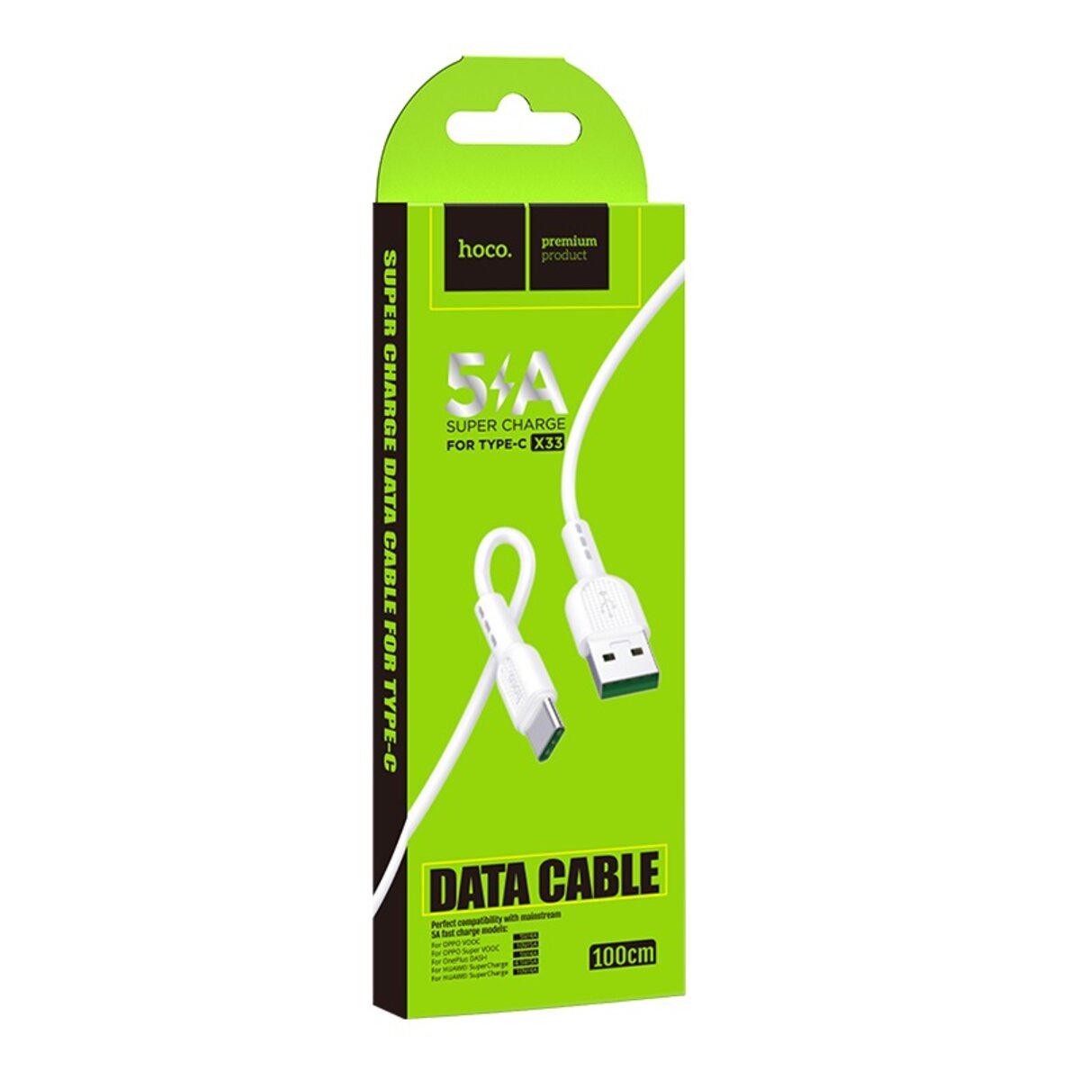 Кабель USB Hoco X33 Type-C 5A Surge White - фото 5