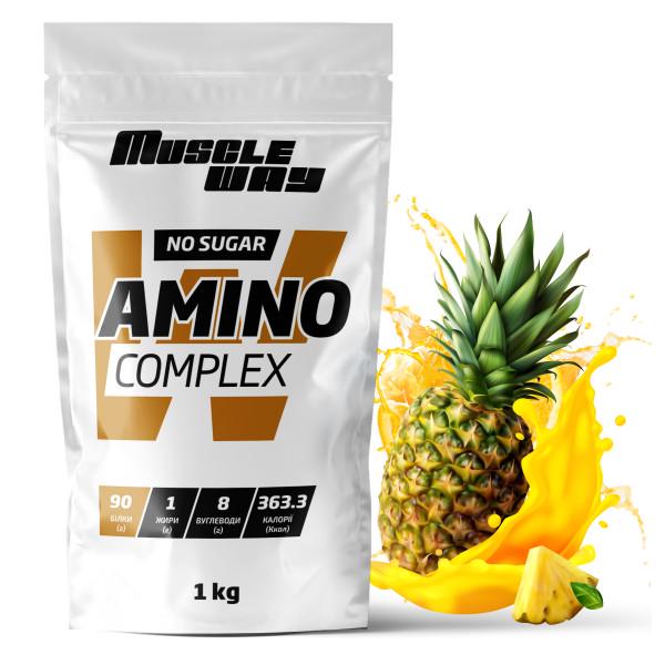 Аминокомплекс MuscleWay Amino Complex Ананас 90% белка без сахара на 40 порций 1 кг (21-125-am-mw-rs1.3) Аминокомплекс MuscleWay Amino Complex Ананас 90% белка без сахара на 40 порций 1 кг (21-125-am-mw-rs1.3)
