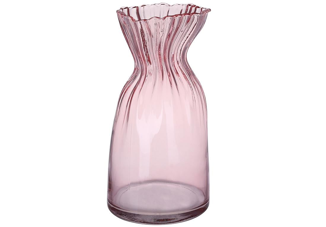 Ваза стеклянная BonaDi Грейс 30,5 см Розовый (591-397)