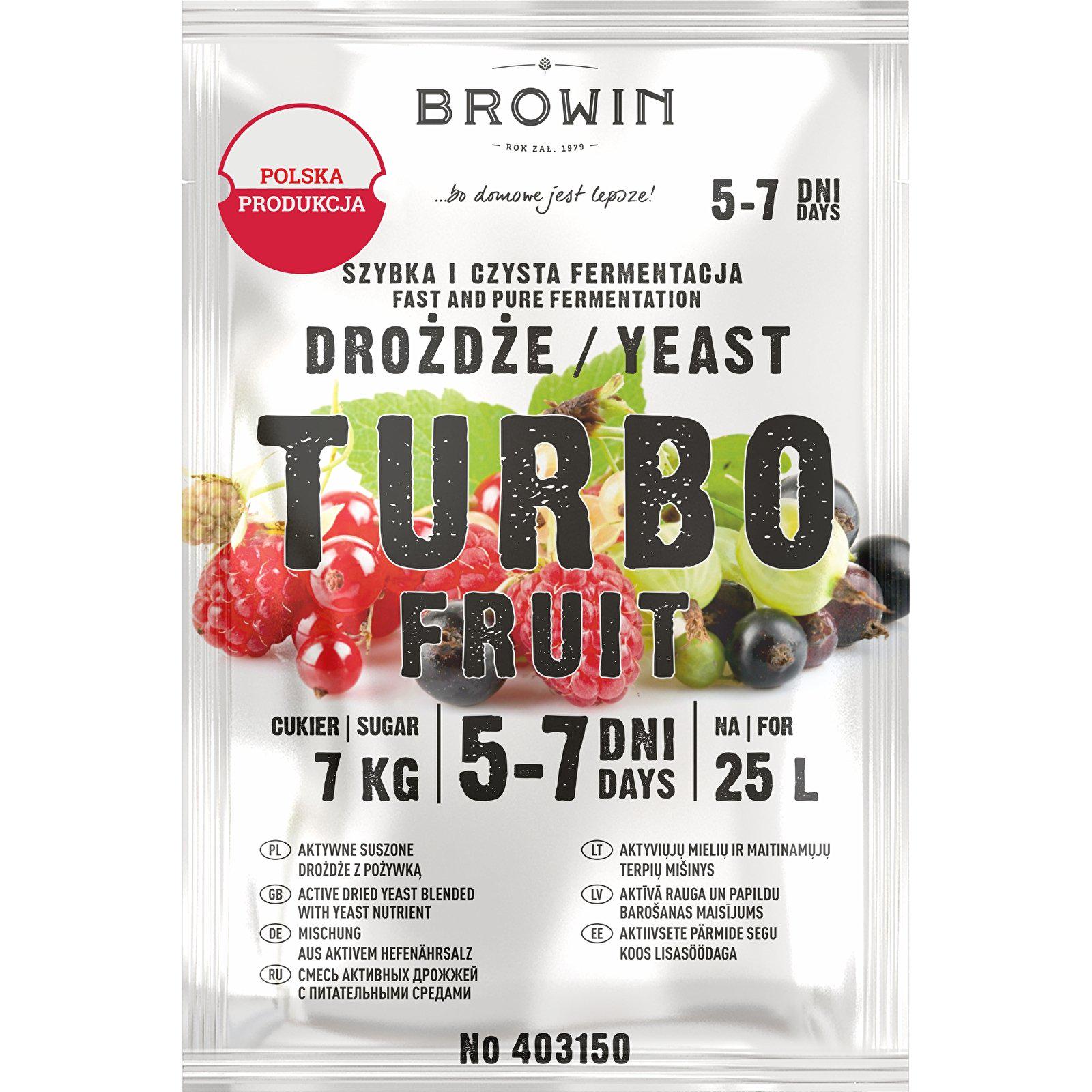 Дрожжи спиртовые Browin TurboFruit 5-7 дней 40 г (403150)