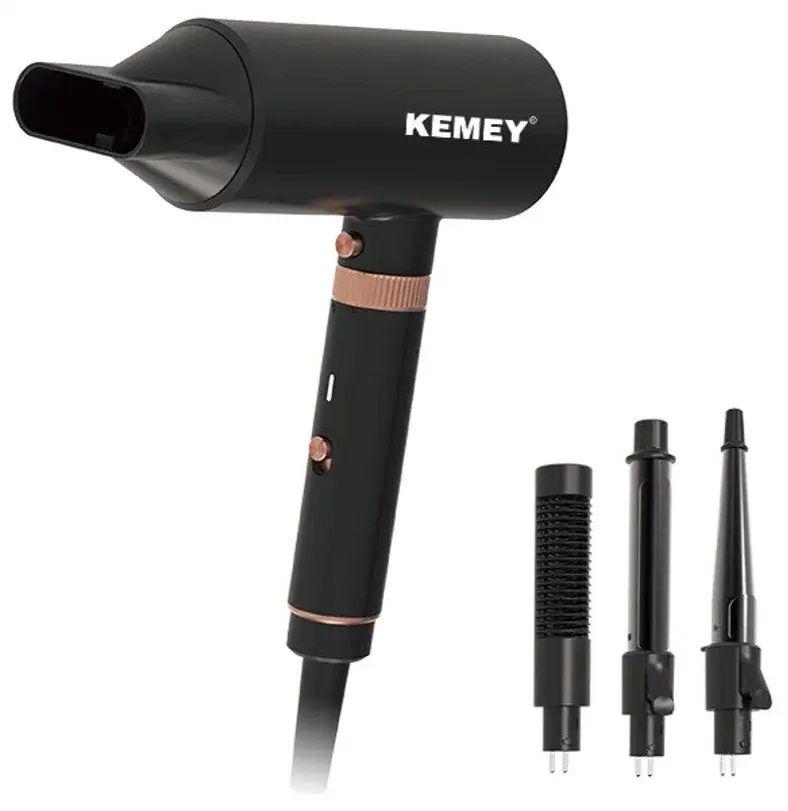 Фен для волос с 4 насадками Gemei KM-9203 концентратор расческа насадка для локонов и конусная насадка с холодным обдуванием