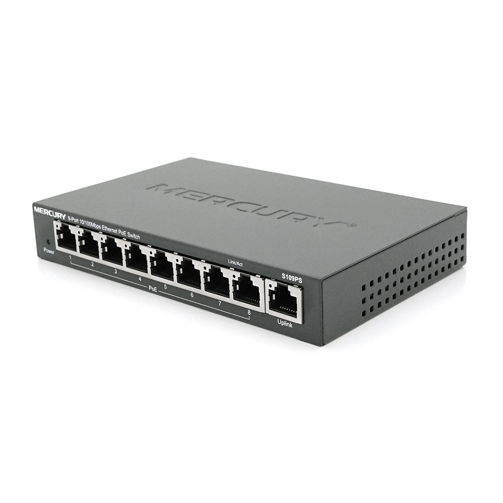 Коммутатор Mercury S109PS 48V 8 портов POE 1 порт Ethernet для IP камер и Wi-Fi точек доступа (15238) - фото 3 Коммутатор Mercury S109PS 48V 8 портов POE 1 порт Ethernet для IP камер и Wi-Fi точек доступа (15238) - фото 3