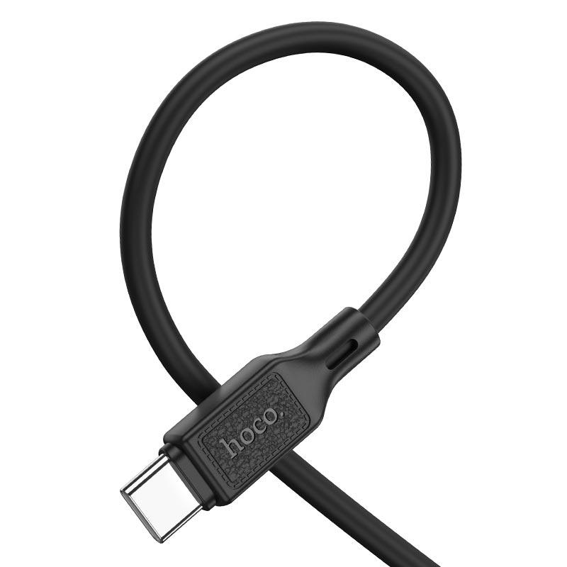 Кабель Hoco X90 Type-C to Type-C Silicone Charging Data cable 1 м 60W 3A Black (11314858) - фото 3