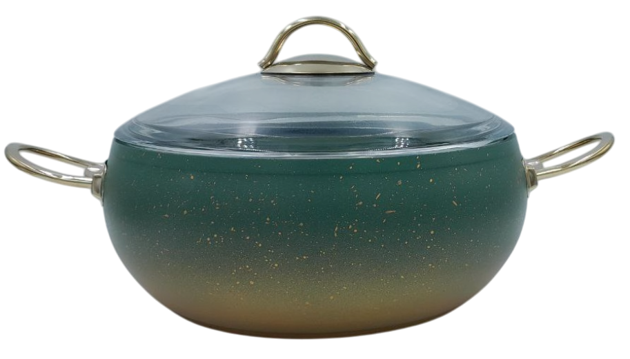 Каструля з кришкою OMS з антипригарним покриттям для газу без індукціі 4,5 л Зелений (3141-4.5green)