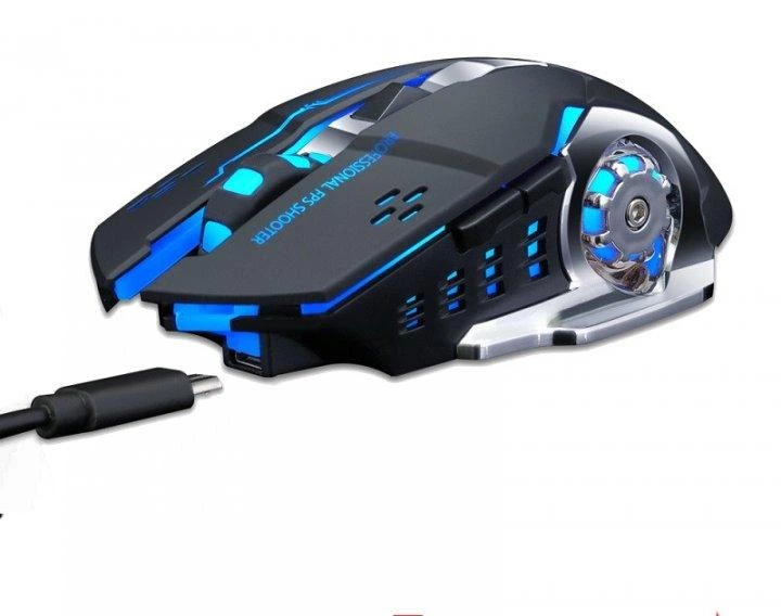 Мышь игровая беспроводная Bluetooth с аккумулятором и RGB-подсветкой (1144)