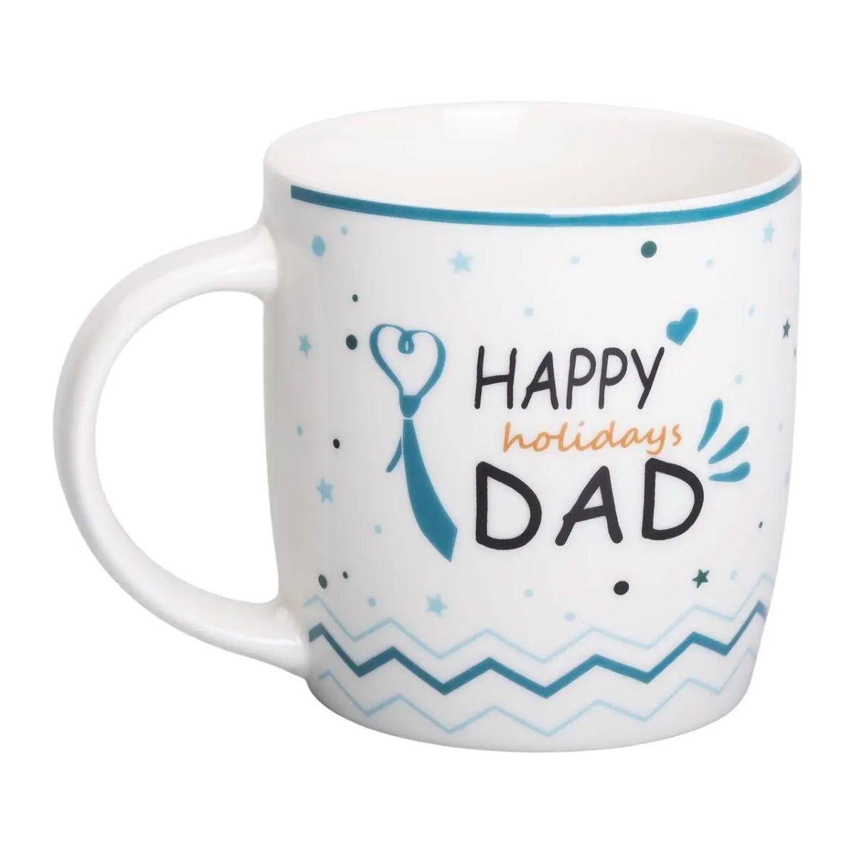 Кружка порцелянова з написами Happy holidays dad 450 мл (RX-N240278HD)
