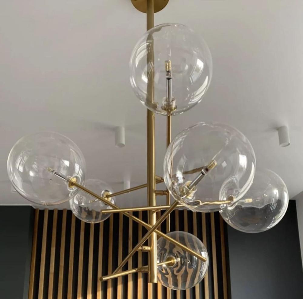 Люстра в корпусі метал на 6 прозорих плафонів Латунь (Y 8828) - фото 5