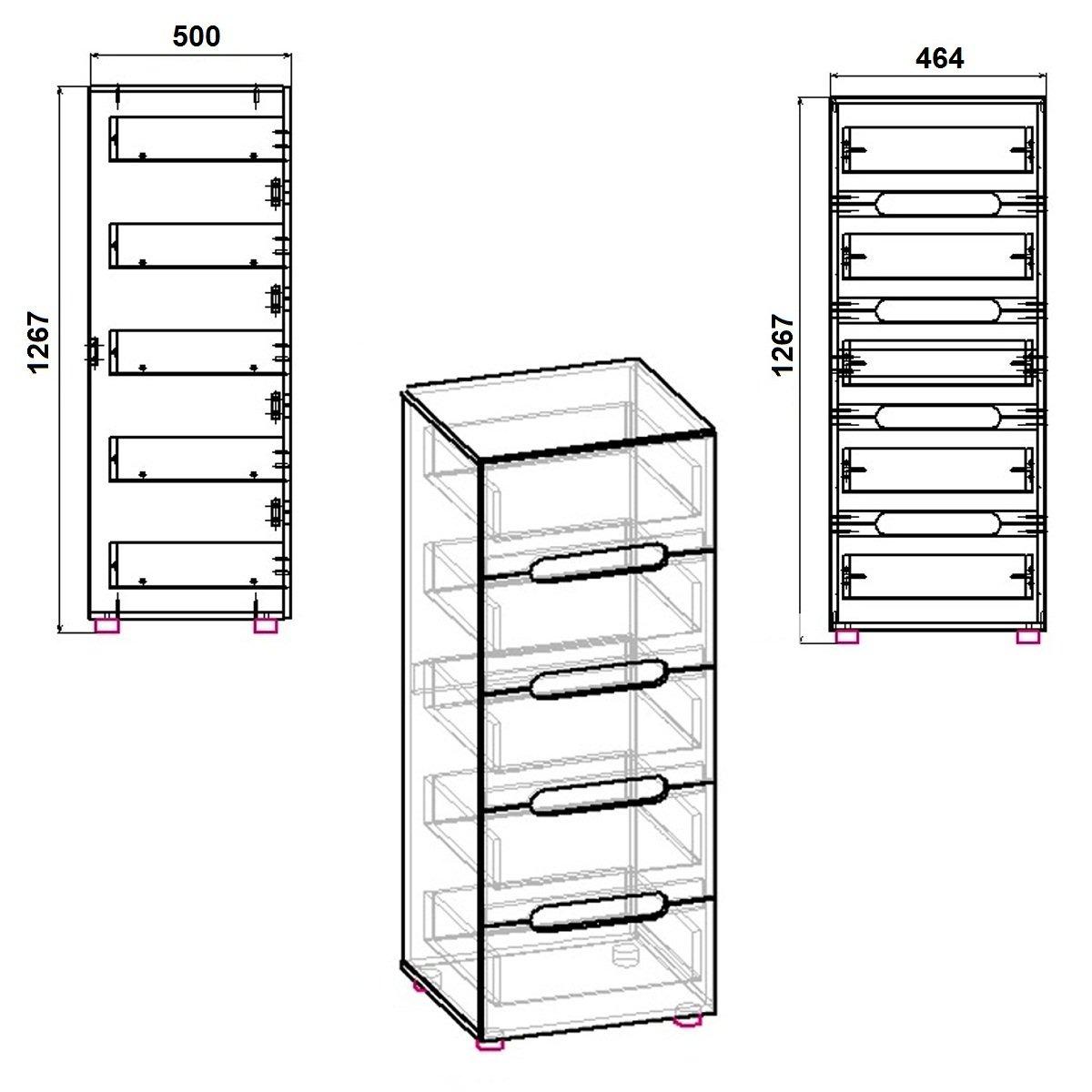 Комод Компанит МС 8 МДФ Яблоня (407_komp_Y_NM) - фото 2 Комод Компанит МС 8 МДФ Яблоня (407_komp_Y_NM) - фото 2