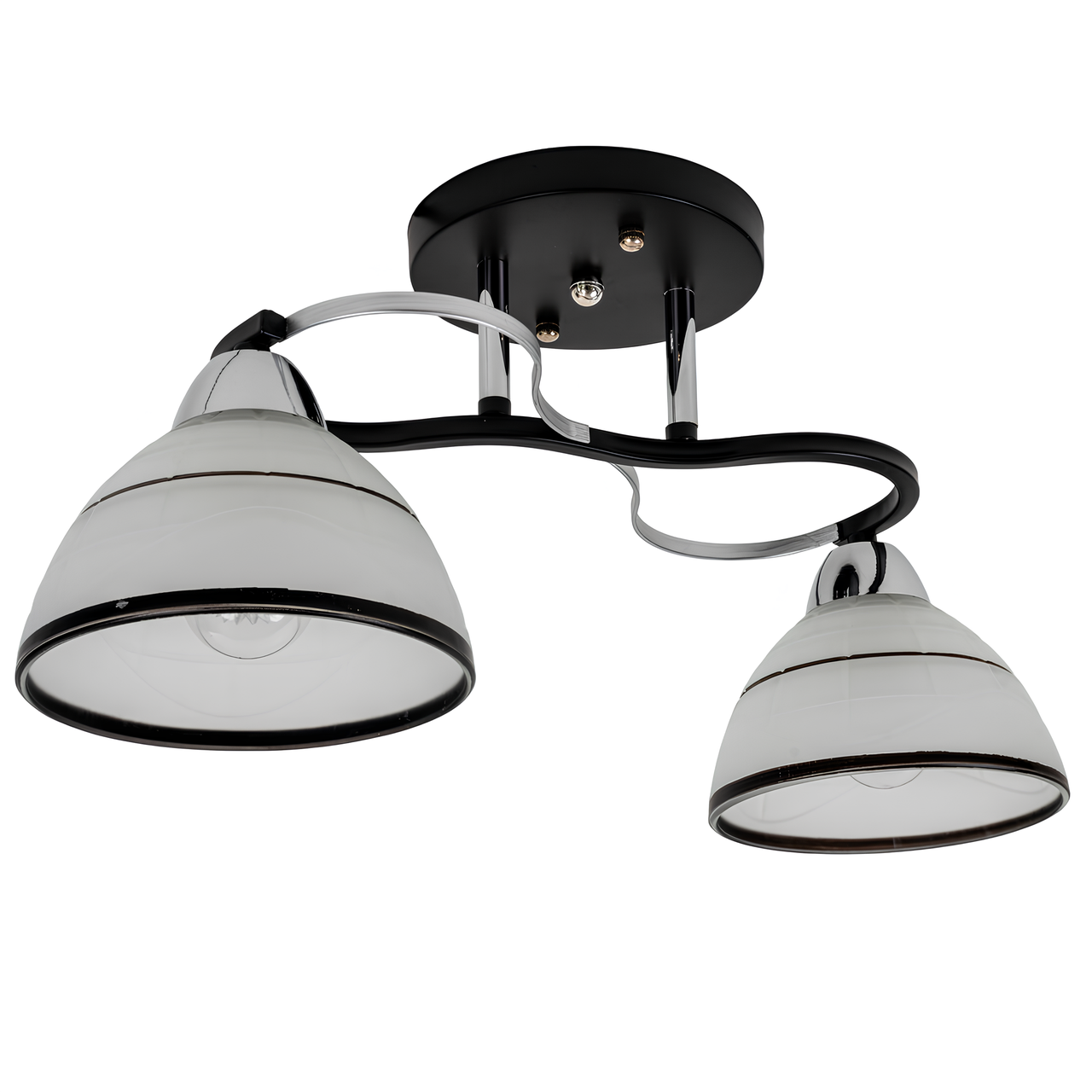 Люстра Svet на два плафона под лампу Е27 Черно-белый (SH-8082/2 BK+CR)