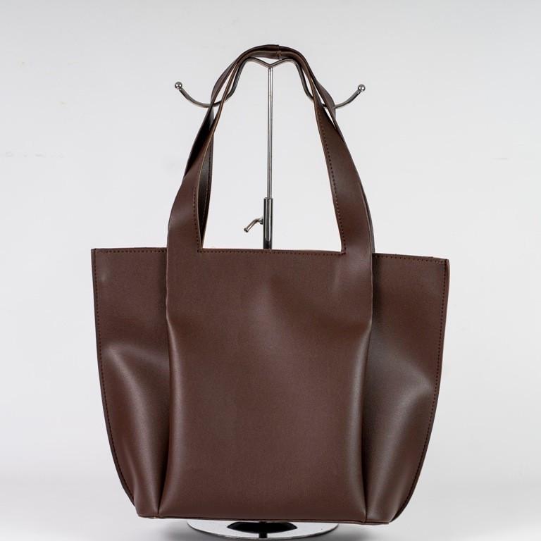 Сумка женская тоут из глаткой экокожи XENIA № 46-21 Коричневый - фото 3 Сумка женская тоут из глаткой экокожи XENIA № 46-21 Коричневый - фото 3