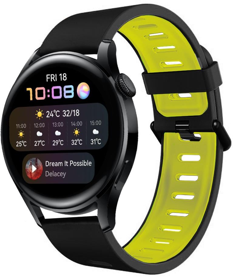 Ремешок Traf для Huawei Watch 3 Black/Yellow (22545) - фото 1 Ремешок Traf для Huawei Watch 3 Black/Yellow (22545) - фото 1