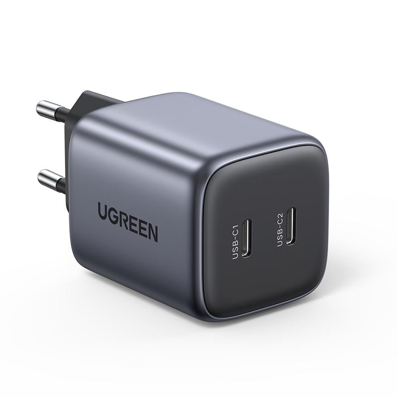 Зарядний пристрій UGREEN CD294 2Type-C 45W GAN Nexode Mini Gray швидка зарядка для телефону (90573)