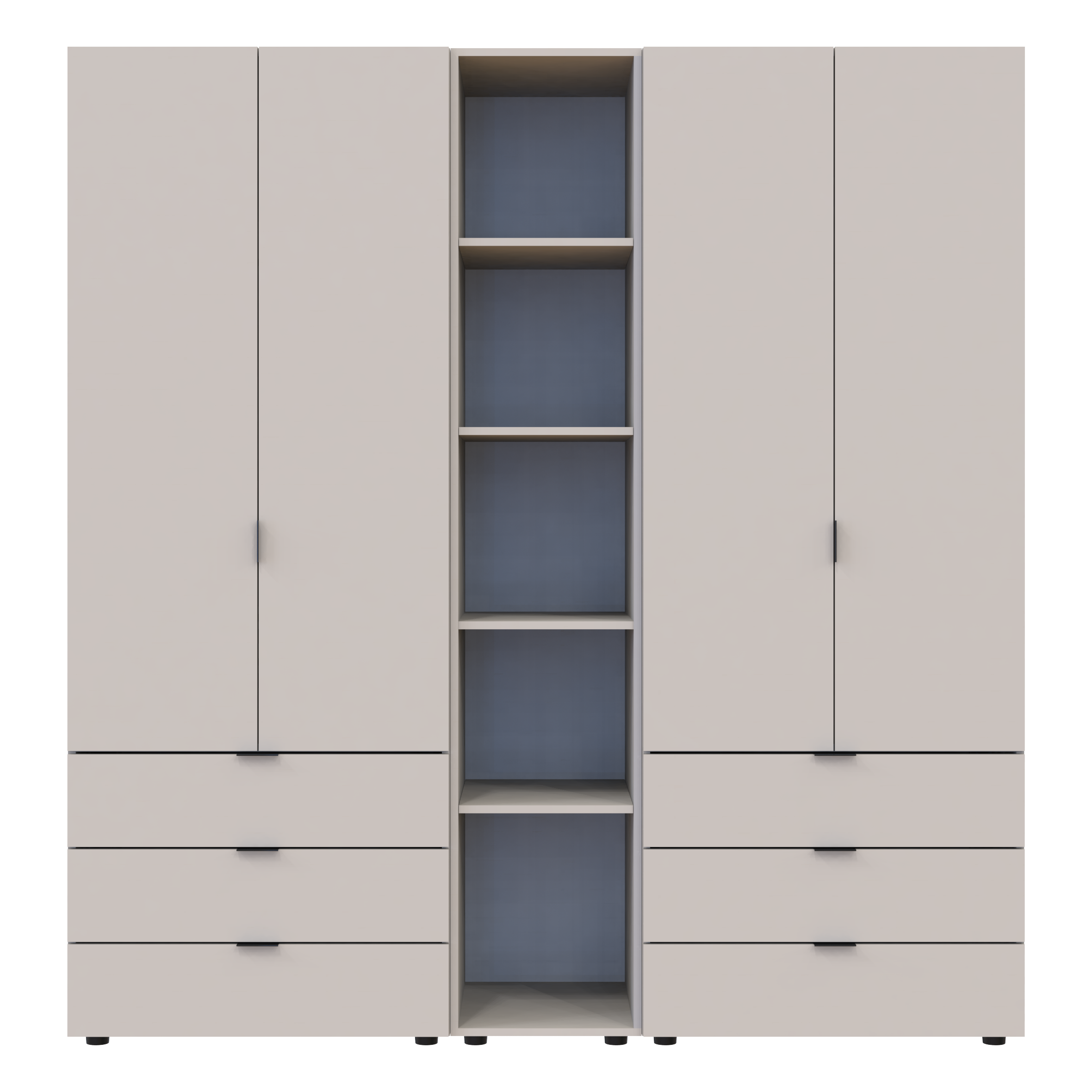 Комплект шкафов для одежды Doros Гелар 193,2х49,5х203,4 см 3 шт. Кашемир (DRS-011249)