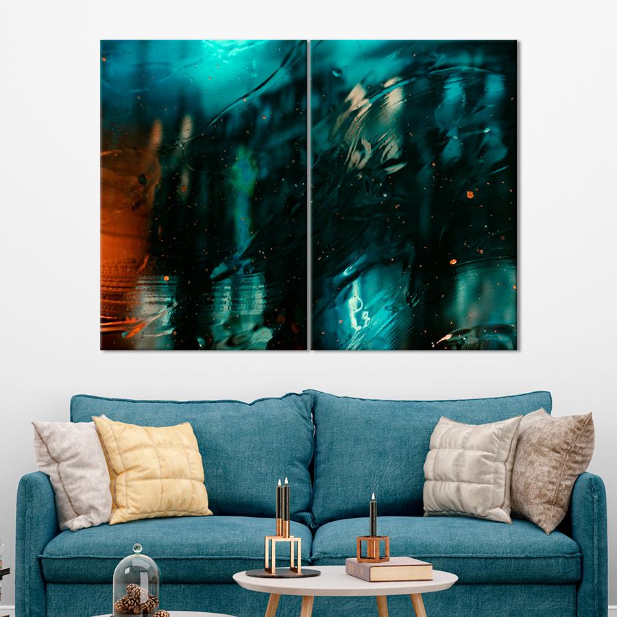 Картина Абстрактная тёмная вода 111x81 см (A944-2)
