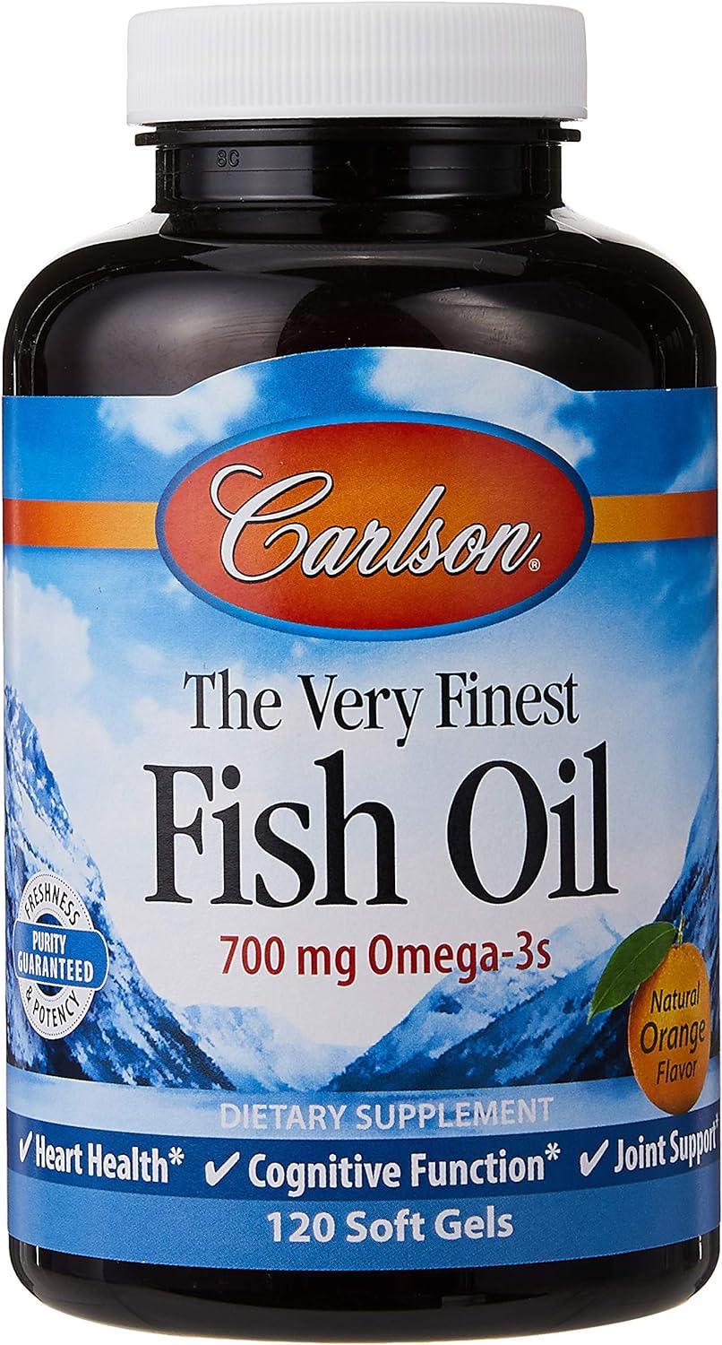 Омега-3 Carlson Labs The Very Finest Fish Oil 700 mg 120 Soft Gels 350 mg per Soft Gel Orange