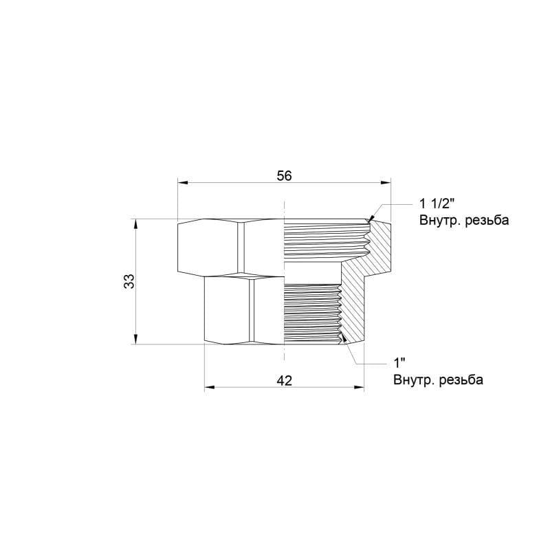 Переходник плоский ICMA №789 1-1/2х1" ВР (30359943) - фото 2 Переходник плоский ICMA №789 1-1/2х1" ВР (30359943) - фото 2