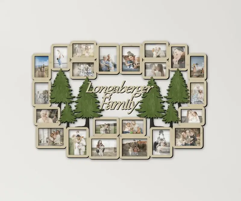 Фоторамка-колаж з лісом для сімейних фото Натуральний (tree_pine_xl_collage)