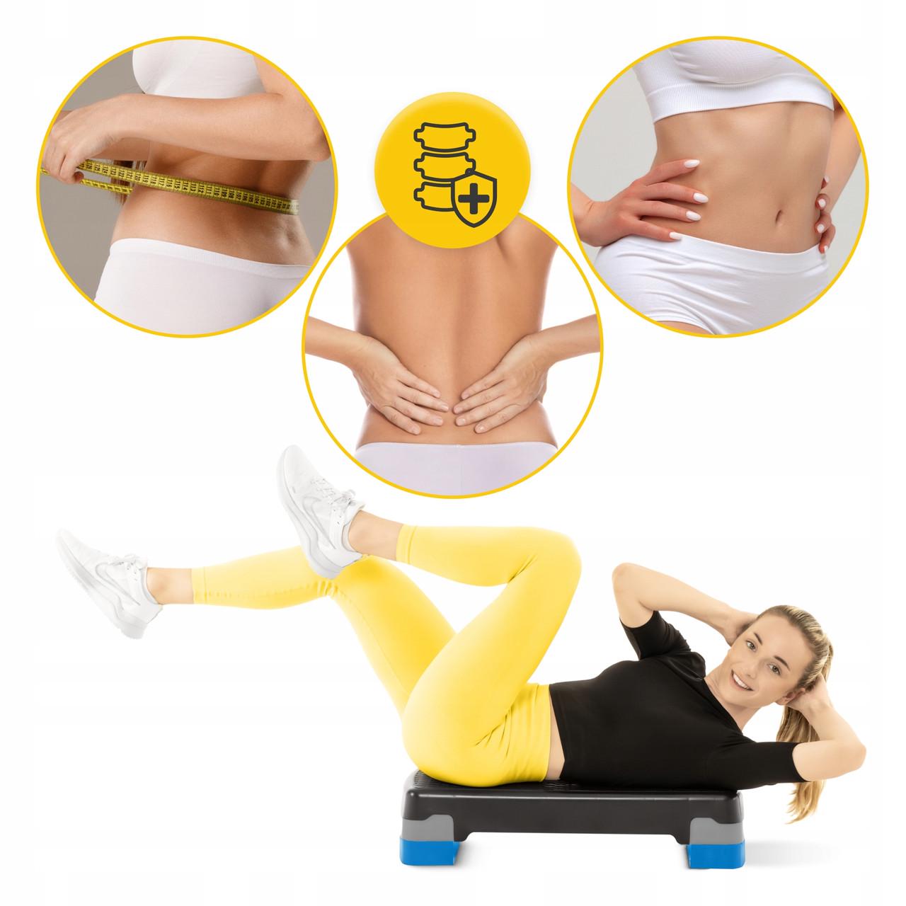 Степ-платформа 2-ступенчатая 4fizjo 69х28х10-15 см Black/Blue (P-5907222931370) - фото 4 Степ-платформа 2-ступенчатая 4fizjo 69х28х10-15 см Black/Blue (P-5907222931370) - фото 4