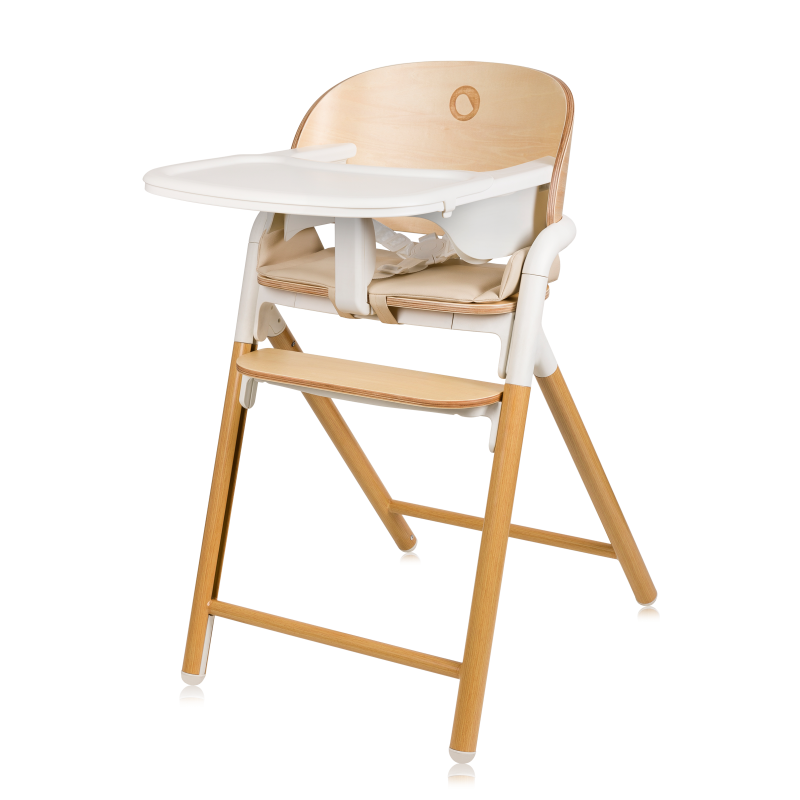Стілець для годування Lionelo CELIA White/Natural WOOD