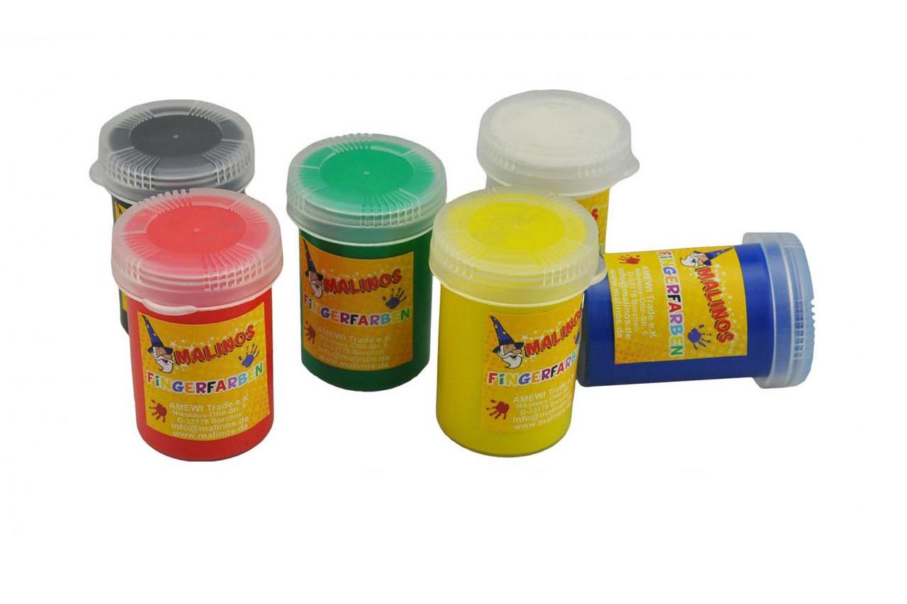 Фарби безглютенові пальчикові Malinos Fingerfarben 6 кольорів (300012)