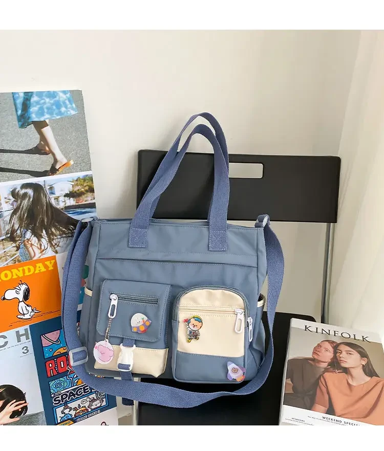 Сумка для дівчинки з кишенями для школи/університету Синій (А429) - фото 2 Сумка для дівчинки з кишенями для школи/університету Синій (А429) - фото 2