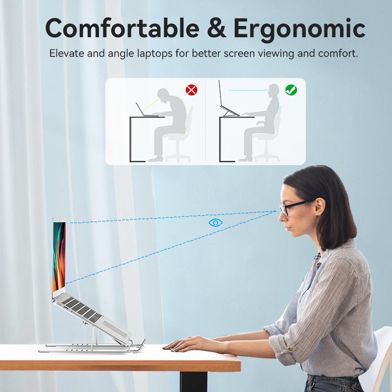 Підставка Vention для ноутбуку металева складана Сріблястий (KDMI0) - фото 3 Підставка Vention для ноутбуку металева складана Сріблястий (KDMI0) - фото 3