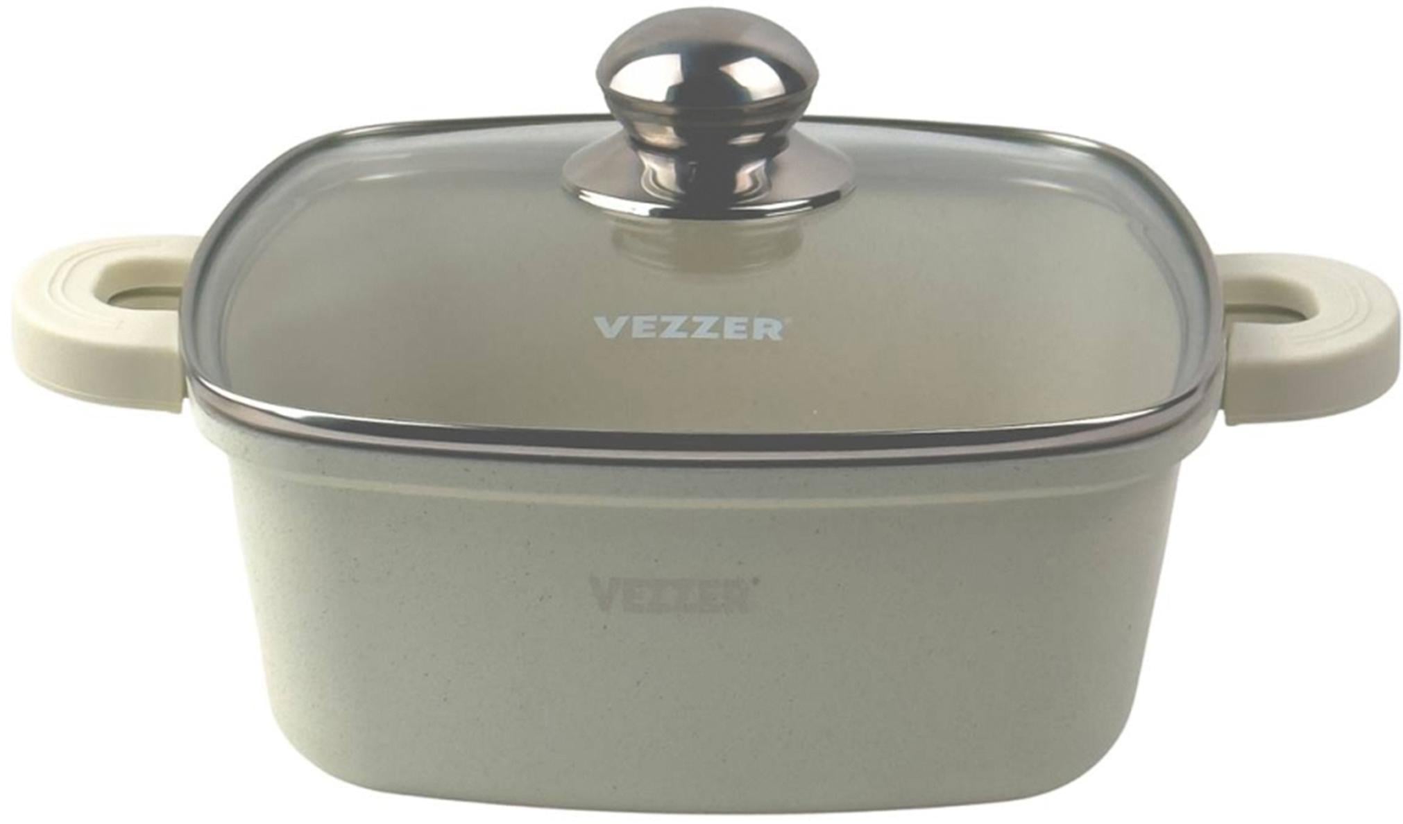Каструля квадратна Vezzer 3,5 л з кришкою 22 см (VZ8117)