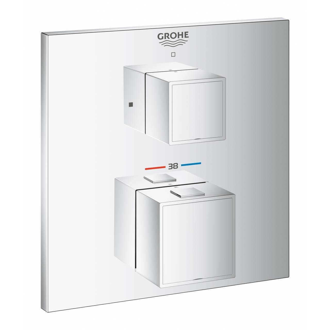 Термостат для душа скрытого монтажа Grohe Grohtherm Cube Termostatic с переключателем на 1 положение Хром (24153000)