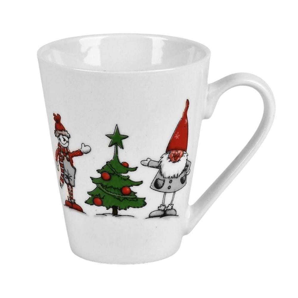 Чашка порцелянова Stenson Christmas holidays Гном 360 мл Білий (R34407)