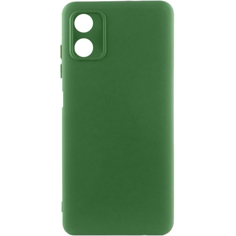 Противоударный чехол TPU GETMAN Liquid Silk Full Camera для Motorola Moto G04 / E14 Зеленый / Dark green