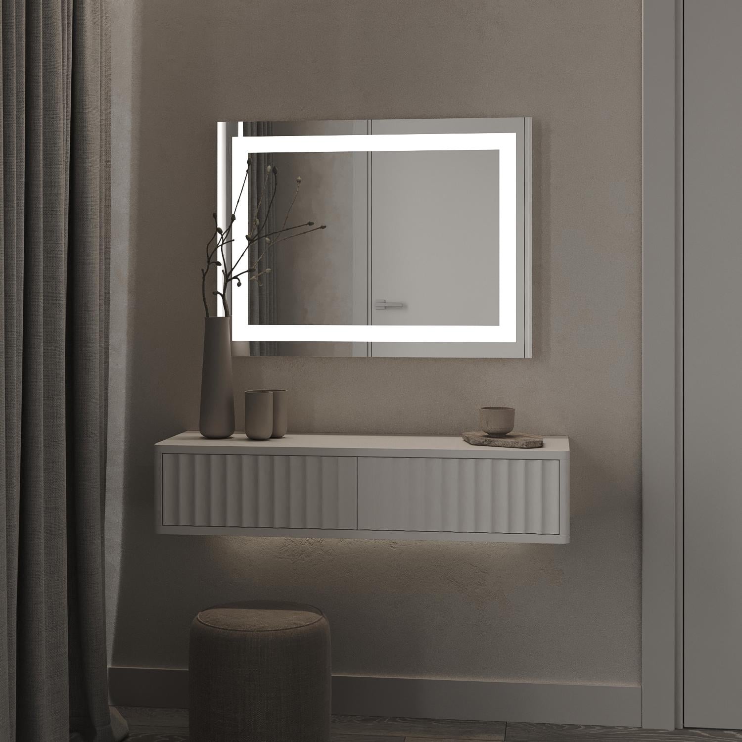 Дзеркало з підсвіткою у ванну/спальню або вітальню Мілан 1000x800 мм