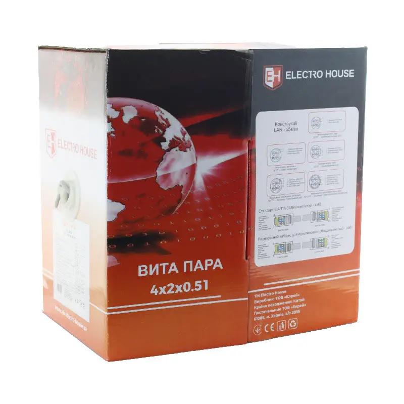 Кабель ElectroHouse UTP зовнішній монтаж CCA 4х2х0,51 Чорний (9645614) - фото 2 Кабель ElectroHouse UTP зовнішній монтаж CCA 4х2х0,51 Чорний (9645614) - фото 2