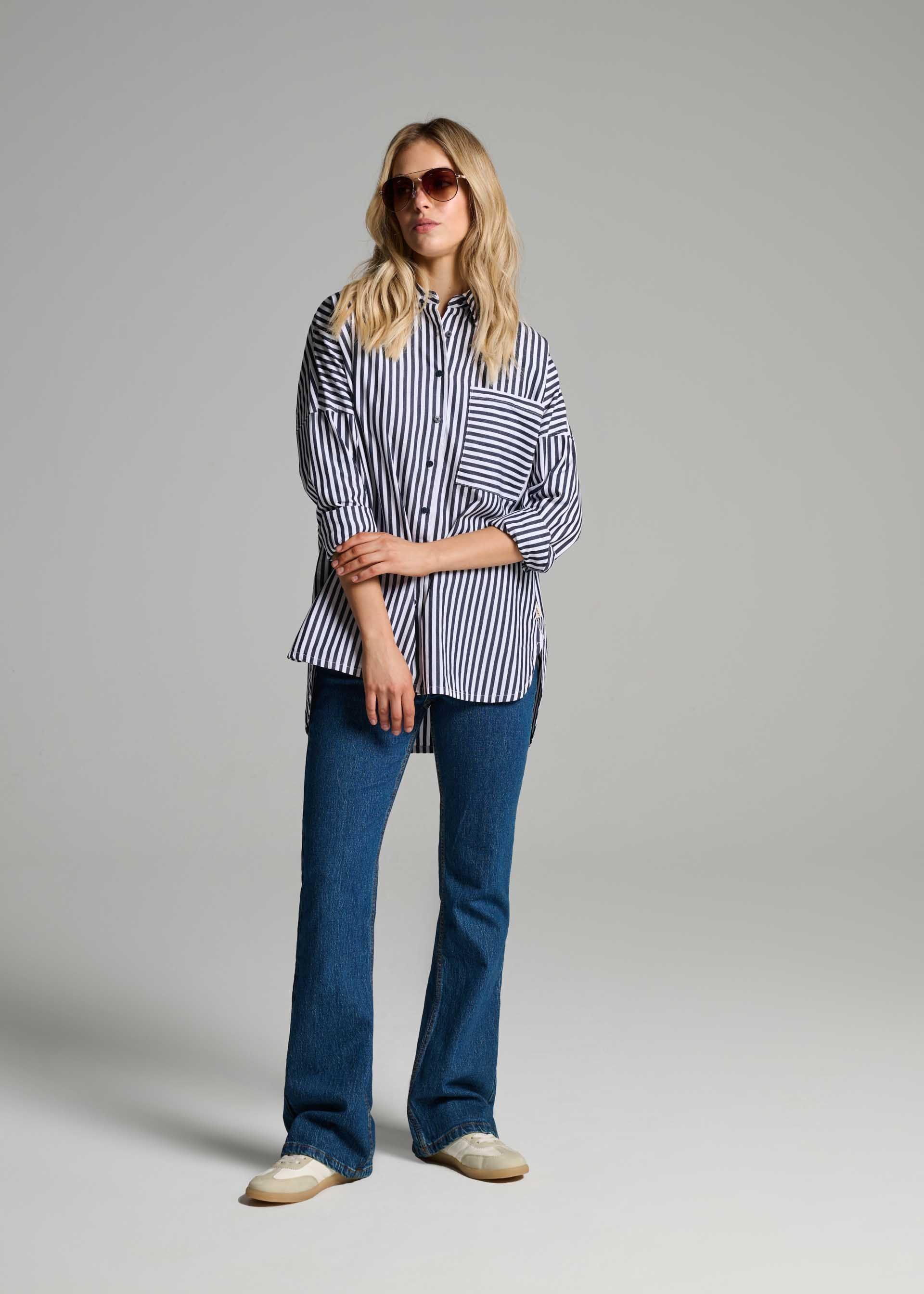 Сорочка жіноча Diverse KIENTI XS Синьо-білий (5905384118707) - фото 2