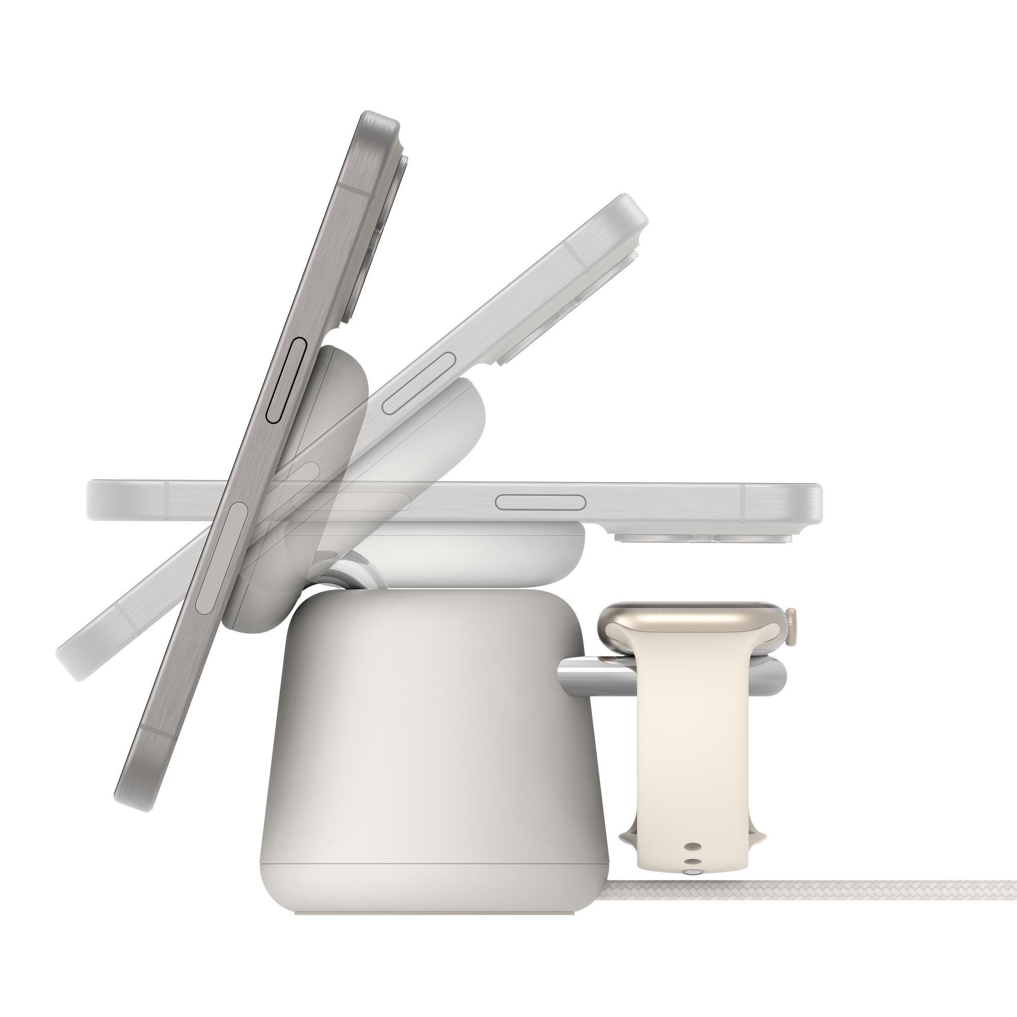 Зарядное устройство беспроводное Belkin 2в1 MagSafe для Apple 15 Вт Бежевый (WIZ020VFH37) - фото 6