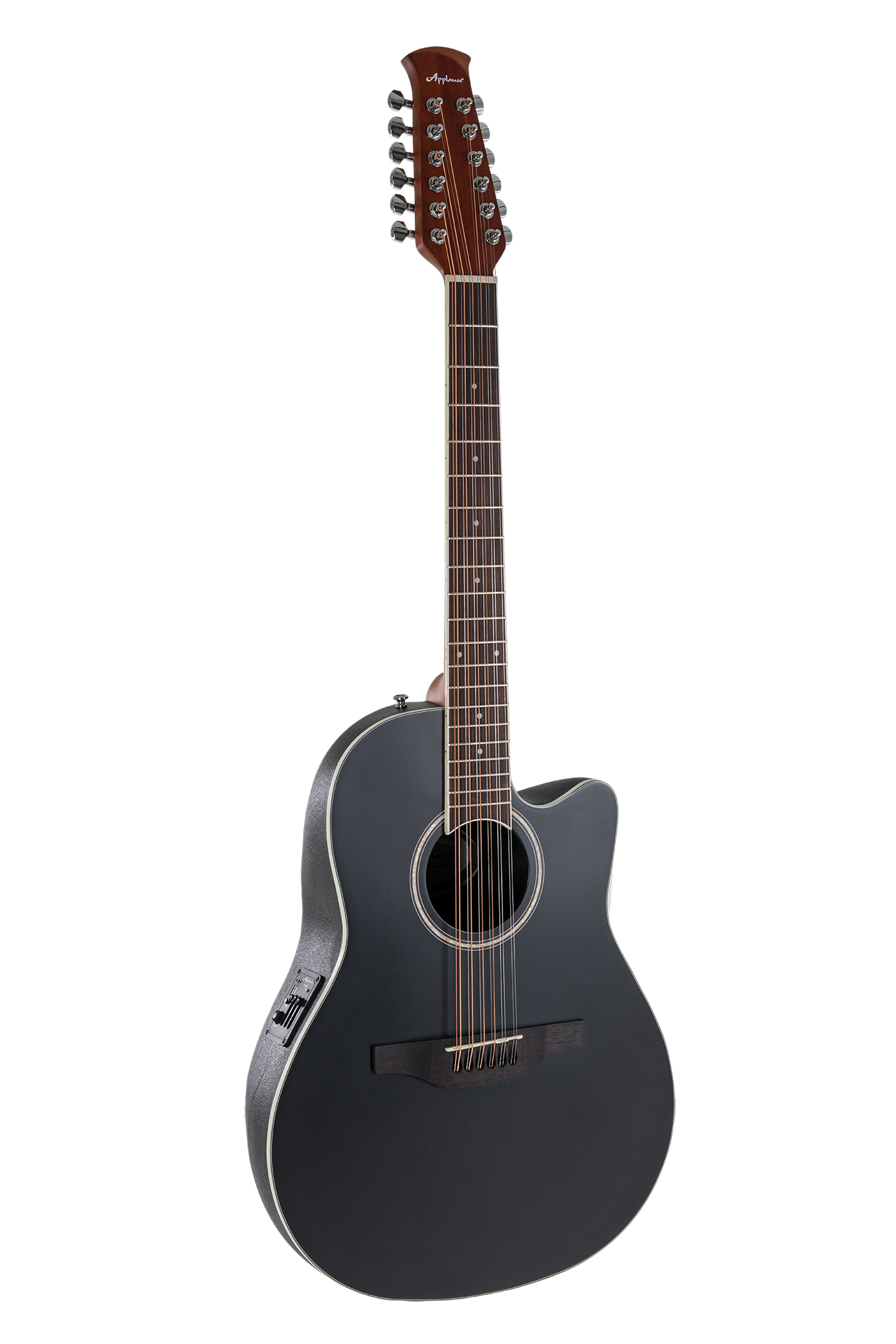 Электроакустическая гитара Applause Heritage Traditional AB2412II Mid Cutaway 12-струнная Black Satin (G-AP521175)