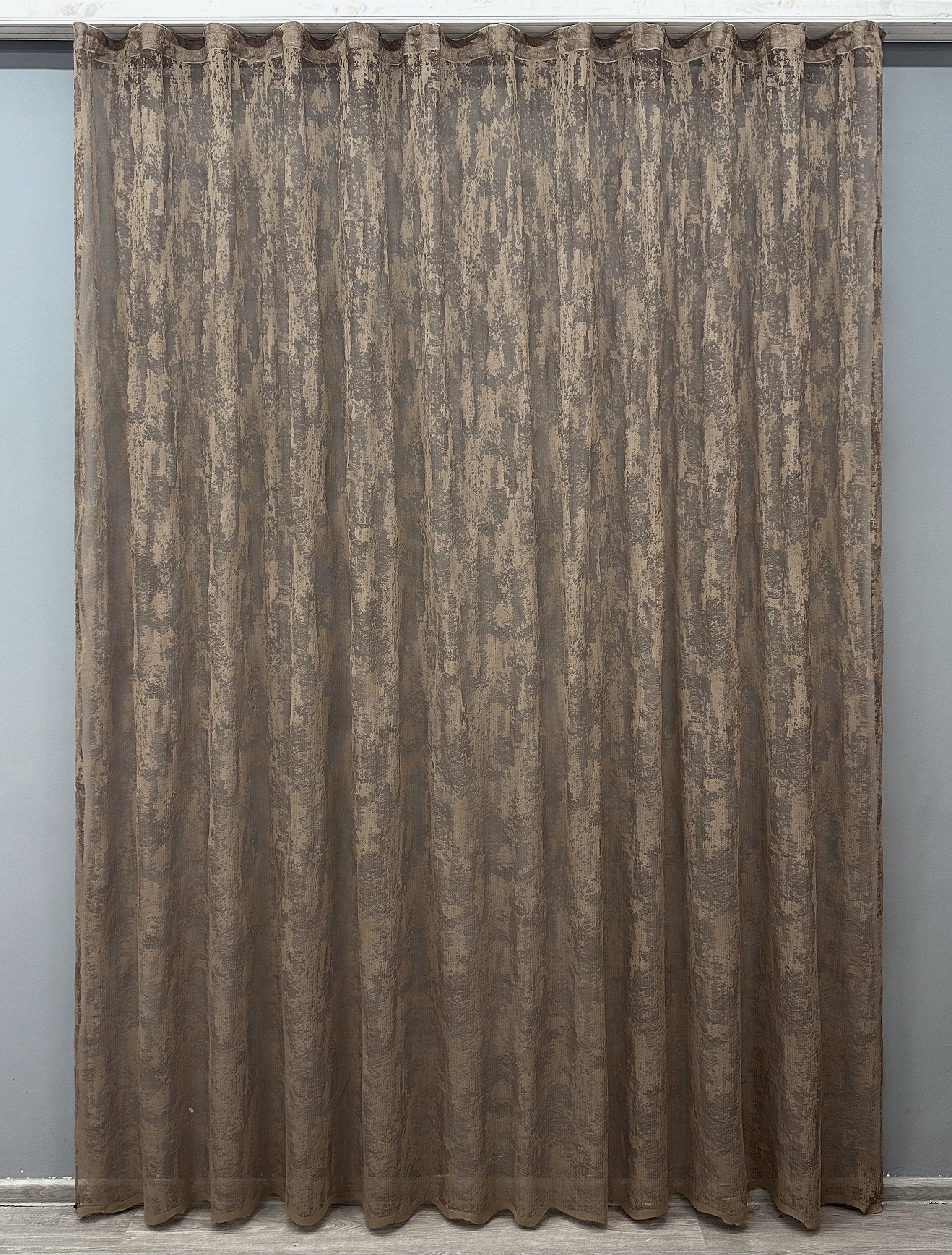 Тюль VR-Textil 1665т Мармур Al-1 Жакард 300х270 см Коричневий (42-0673)