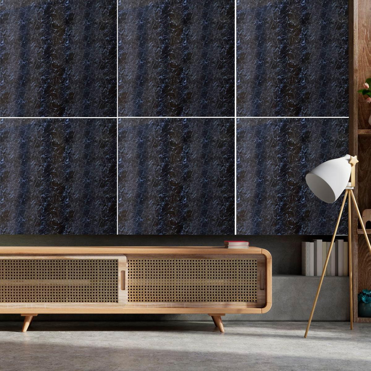 Плита декоративная ПВХ Sticker Wall SW-00001625 мрамор 600х600х3 мм Черный