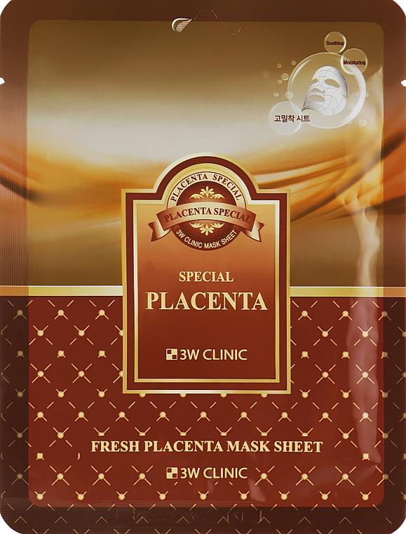 Маска з екстрактом плаценти 3W Clinic Fresh Placenta Mask Sheet відновлююча 23 г (1495617238)