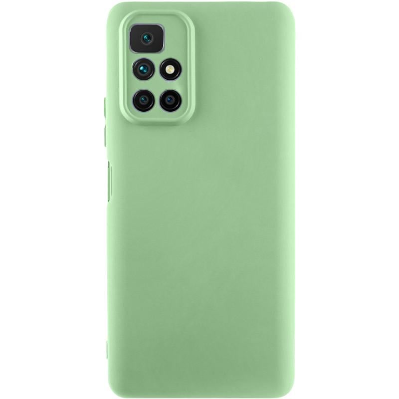 Противоударный чехол TPU GETMAN Liquid Silk Full Camera для Xiaomi Redmi 10 Зеленый/Pistachio