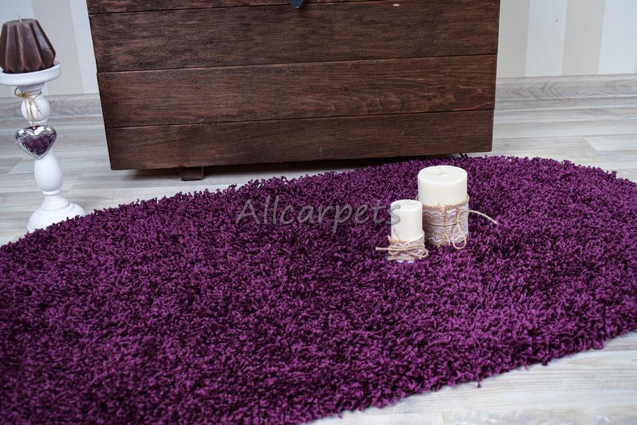 Коврик для спальни прикроватный Loca 6365 ворсистый овальный 80х150 см D.Purple (369754941) - фото 3