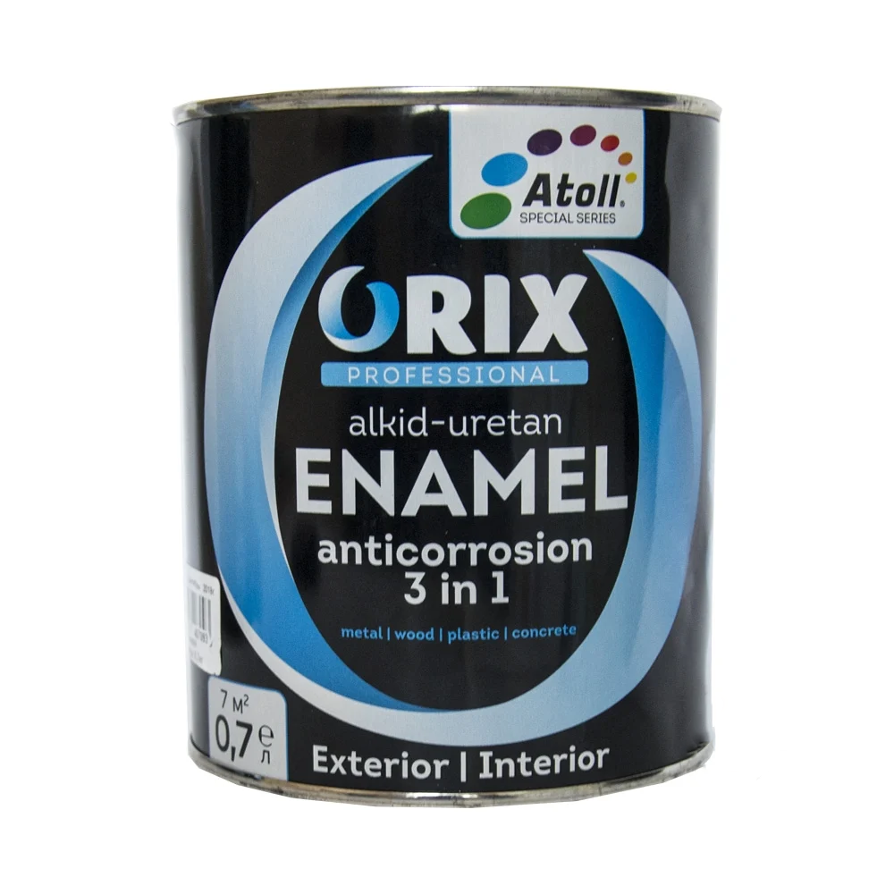 Емаль антикорозійна Atoll Orix Hammer 3в1 0,7 л Срібний (2573842847)