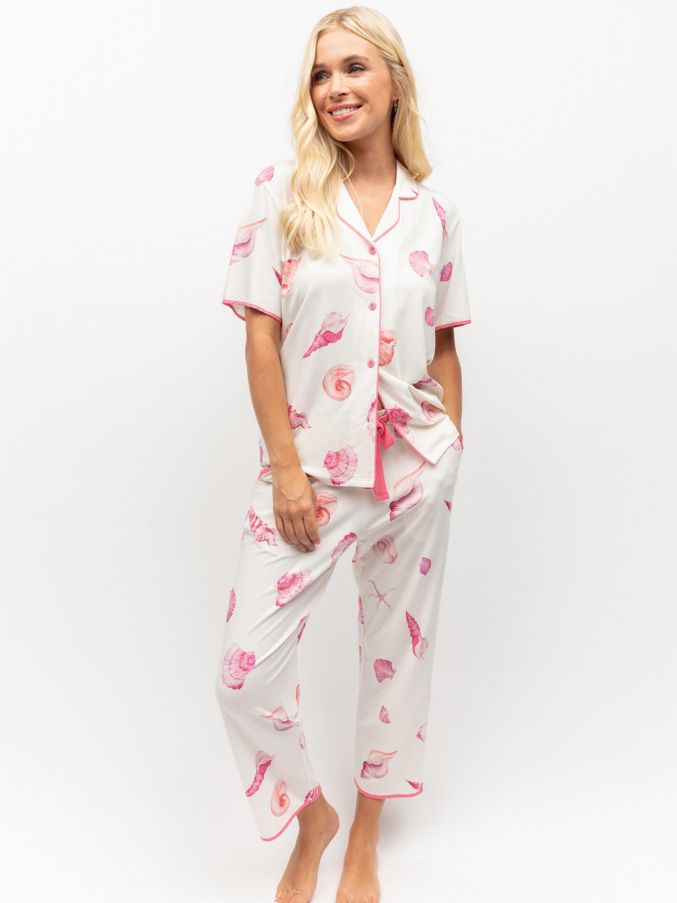 Піжама жіноча CYBERJAMMIES Shelly 0240-0241 18/2XL Молочний з принтом мушлі (5051877497375)