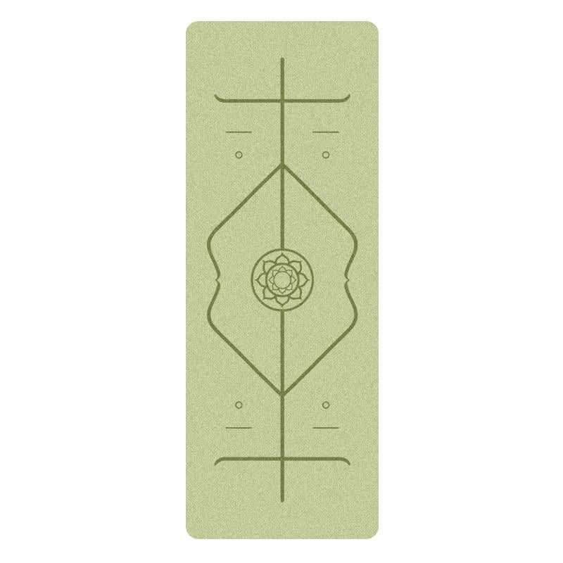 Коврик для йоги каучуковый Lita Pro PU/coconut Marking Yoga mat Зеленый 183х68х0,5 см (40-02-1) - фото 1