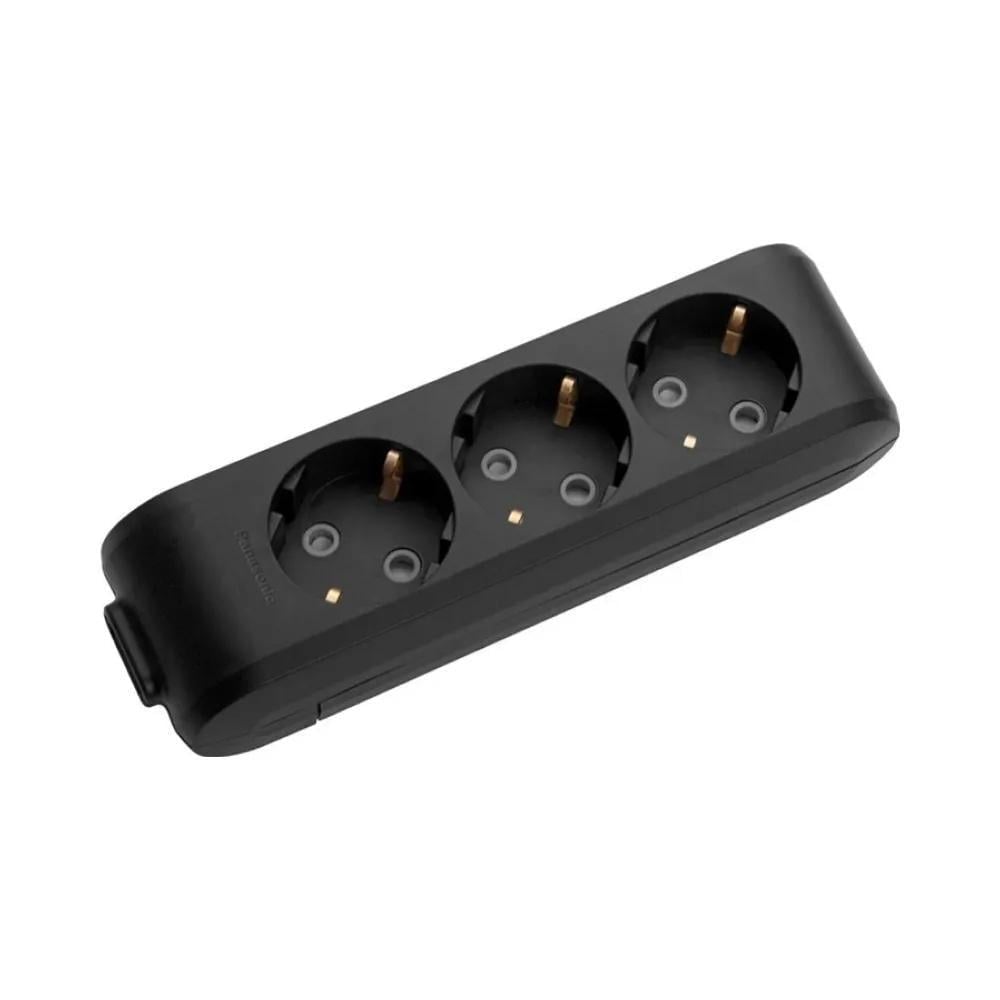 Колодка Panasonic X-tendia с заземлением 3 гнезда с защитными шторками Черный (28686886) Колодка Panasonic X-tendia с заземлением 3 гнезда с защитными шторками Черный (28686886)