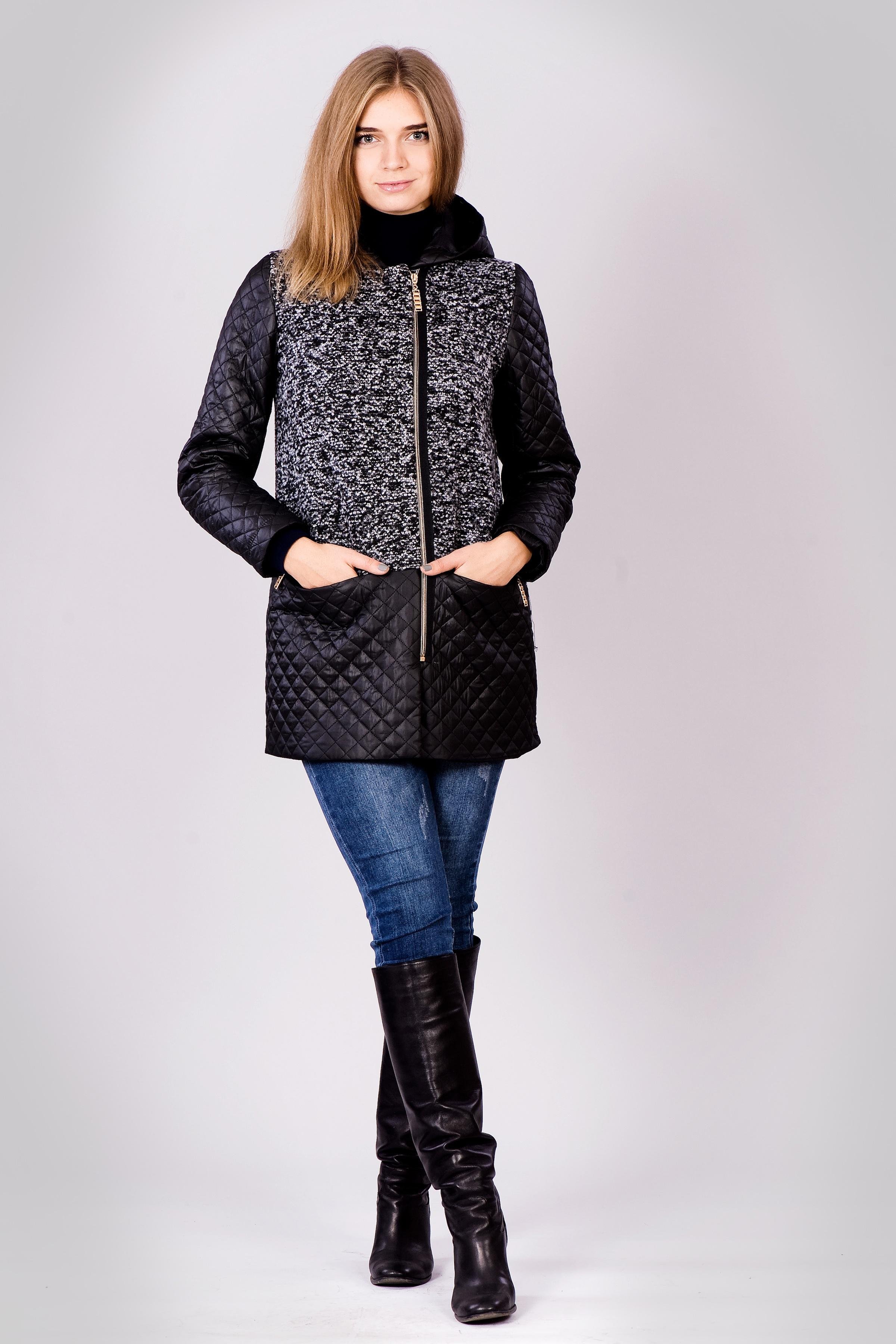 Куртка-пальто женская Diва на подкладке М Серый (123)