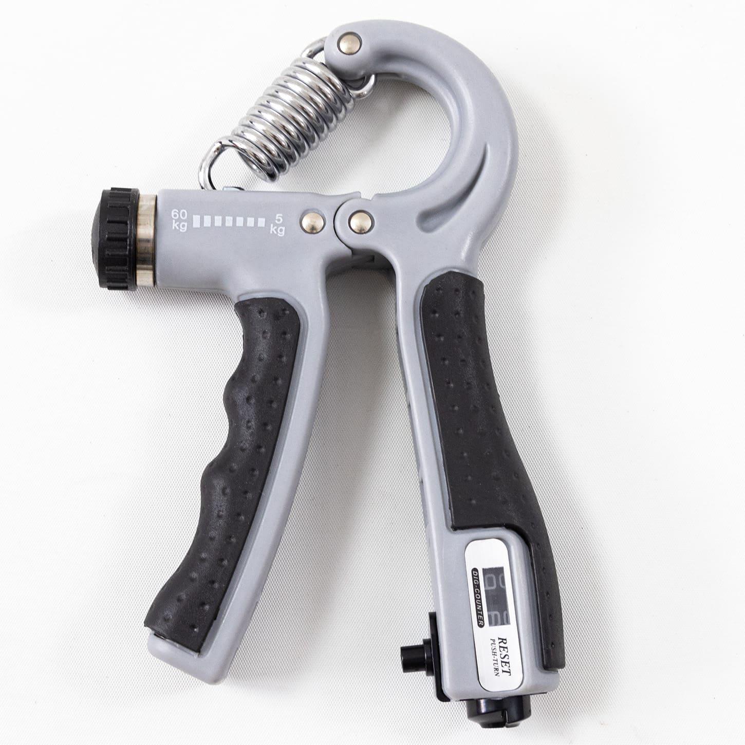 Эспандер кистевой пружинный OSPORT со счетчиком и регулируемой нагрузкой 5-60 кг Серый (MS 4122-2) - фото 1