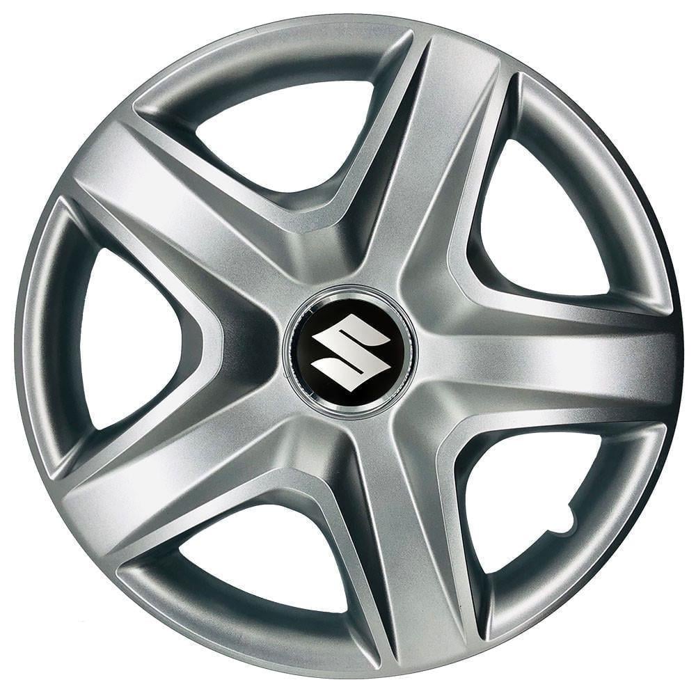Колпаки SJS 340 с логотипом Suzuki R15 4 шт. Серебристый (2654554519)